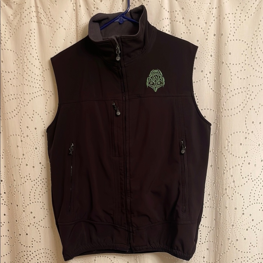 Black Vest with Green Logo
